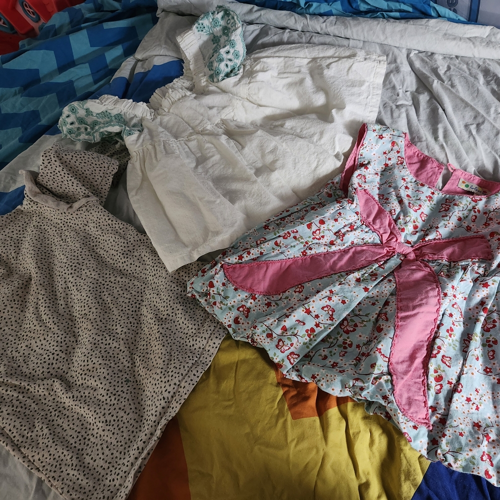 Floral and Polka Dot Dresses&Tops Set